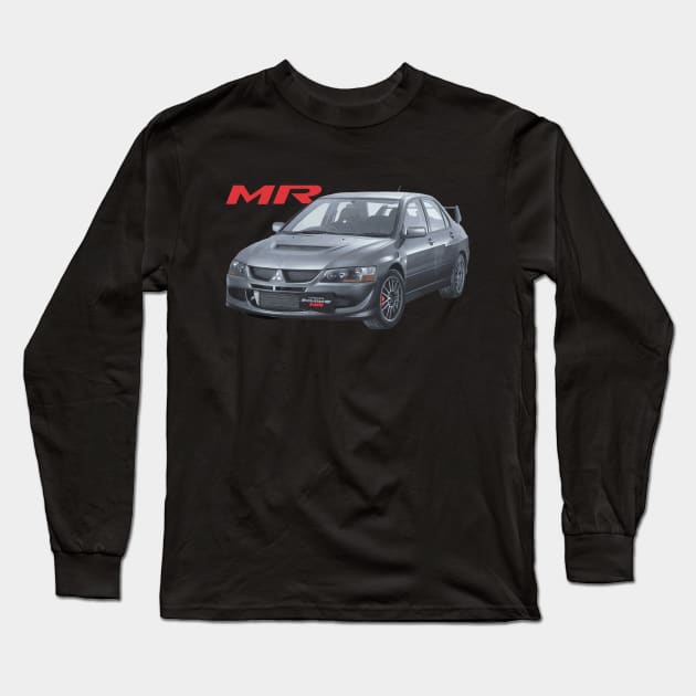 jdm graphite grey mitsubishi evo 8 MR Long Sleeve T-Shirt by cowtown_cowboy